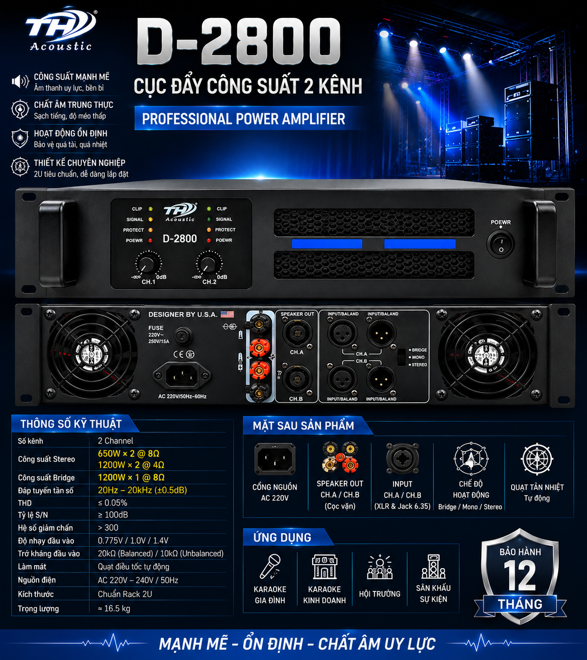 Cục đẩy công suất Thacoustic D-2800